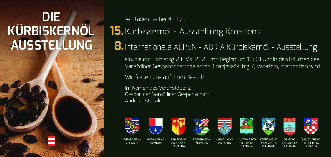 Varaždin hosts the 8th Alps-Adriatic Pumpkin Seed Oil Exhibition